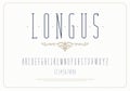 Elegant stylish font. Modern condensed serif typeface. English alphabet. Set of letters - uppercase and numbers.
